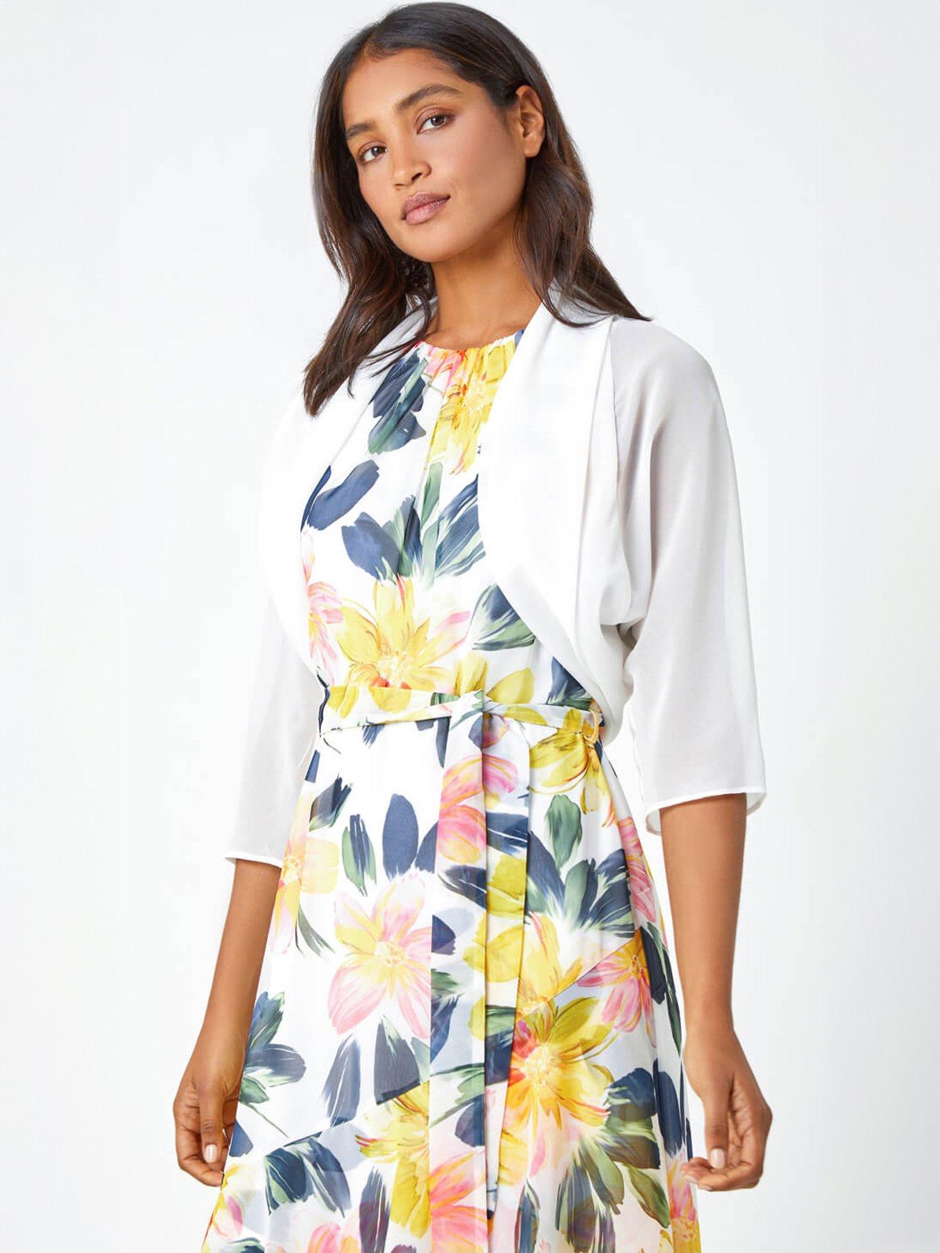 Roman Ruched Hem Chiffon Bolero