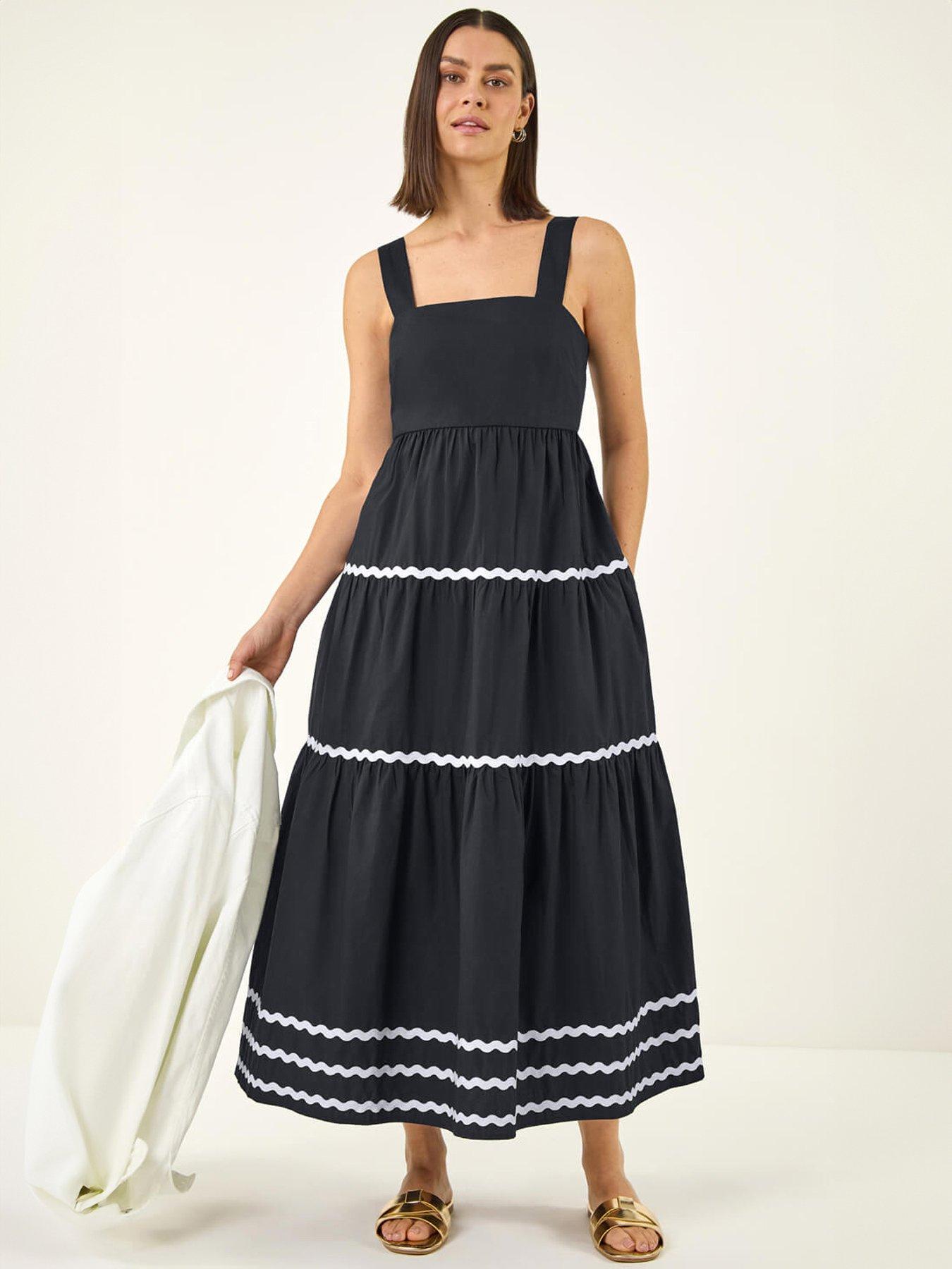 Roman Ric Rac Tiered Midi Dress