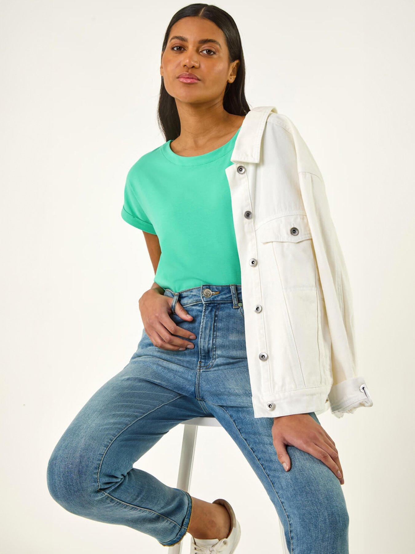 Image 4 of 5 of Roman Plain Stretch Cotton Jersey T-shirt
