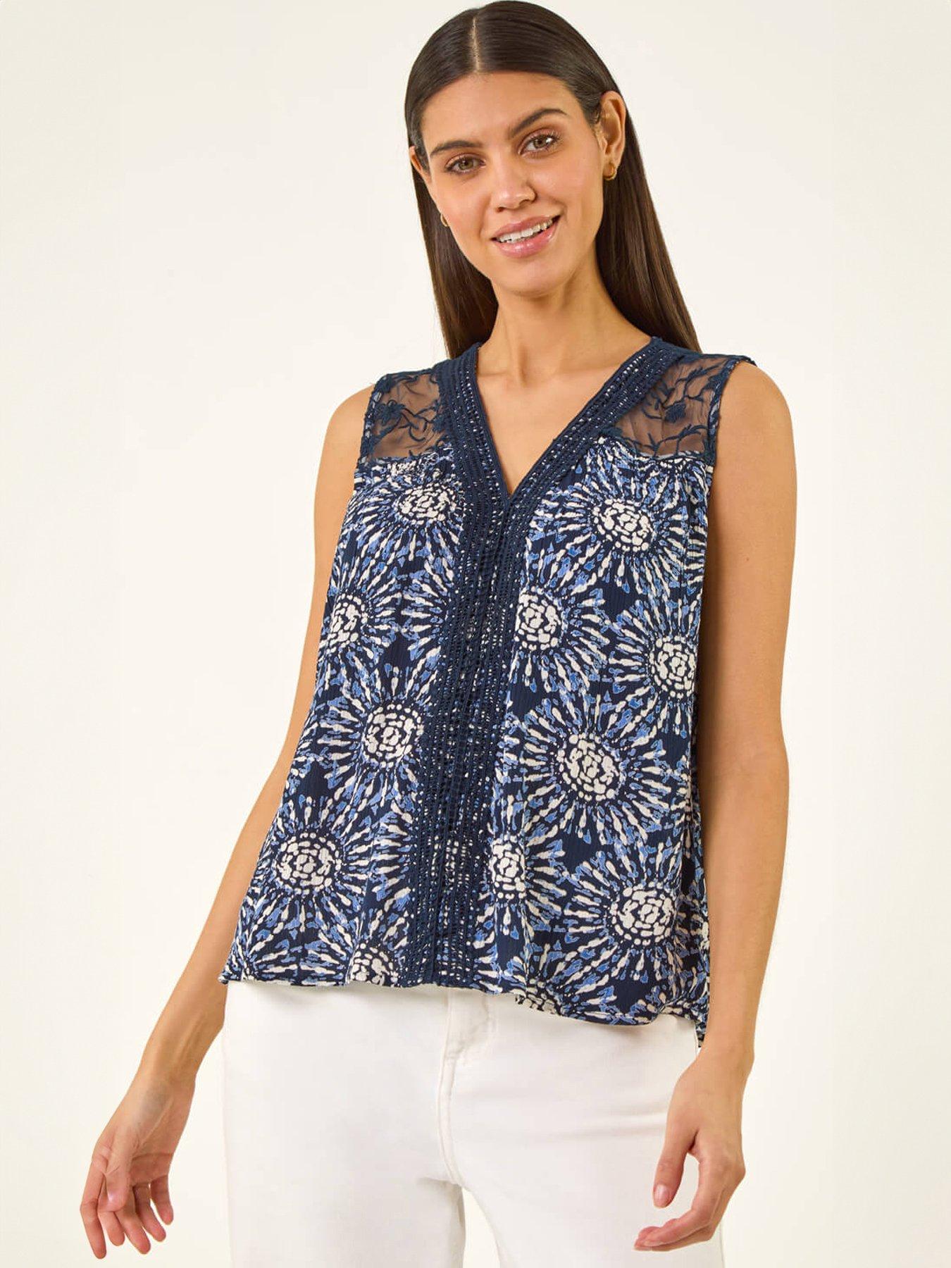 Image 1 of 5 of Roman Tie Dye Lace Detail Vest