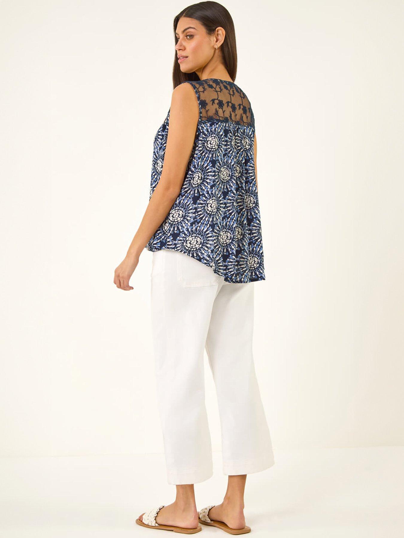 Image 2 of 5 of Roman Tie Dye Lace Detail Vest