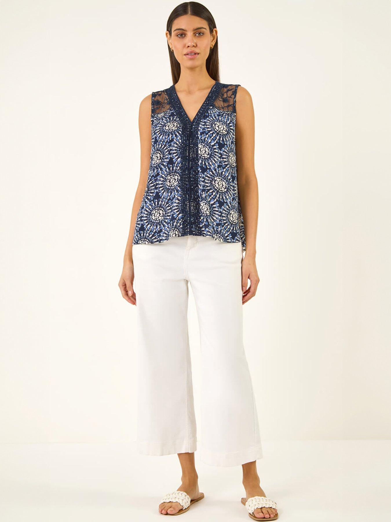 Image 3 of 5 of Roman Tie Dye Lace Detail Vest