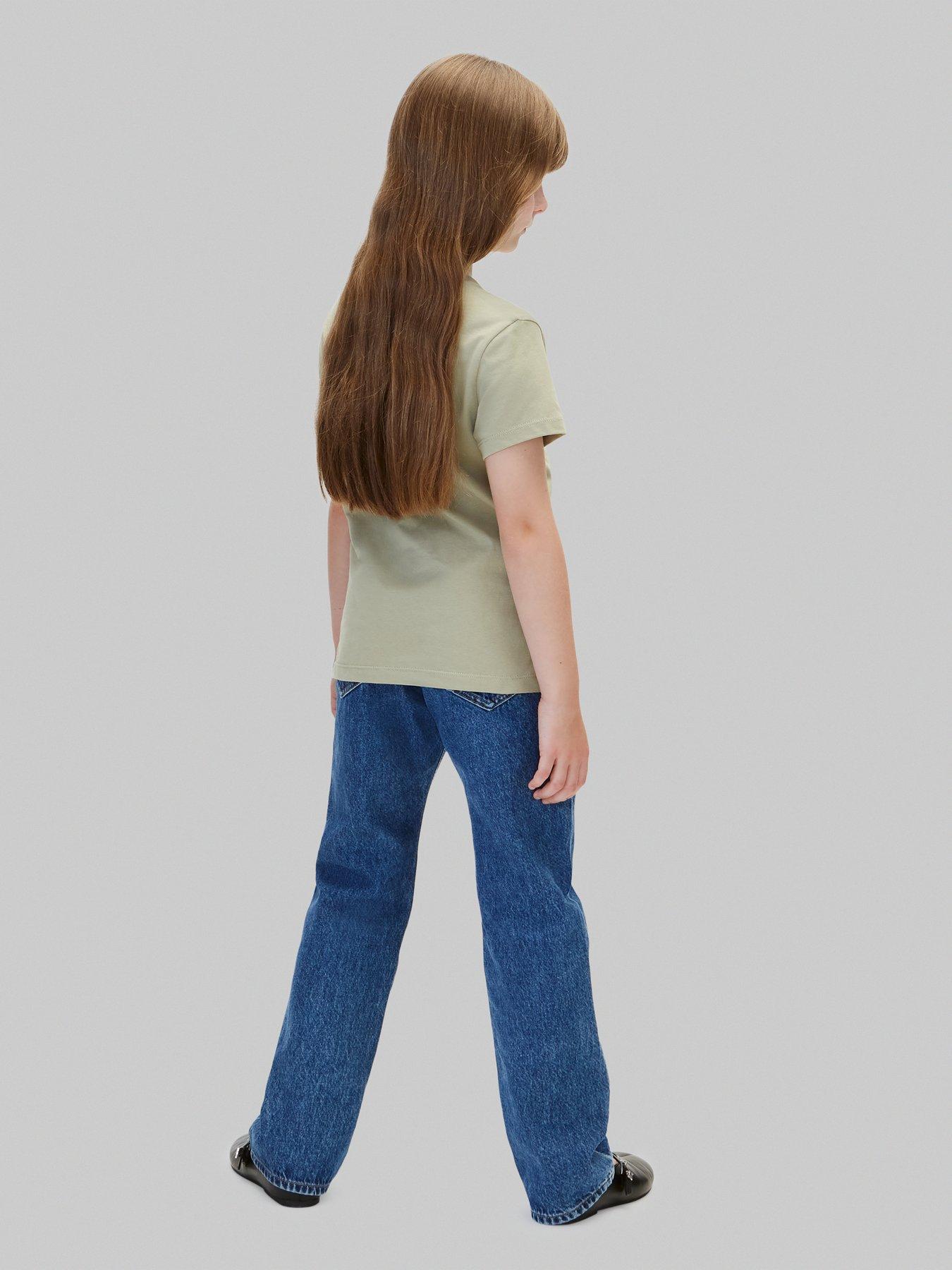 Image 2 of 5 of Calvin Klein Jeans Girls 2-Pack Slim Monologo Short Sleeve T-Shirts - Multi