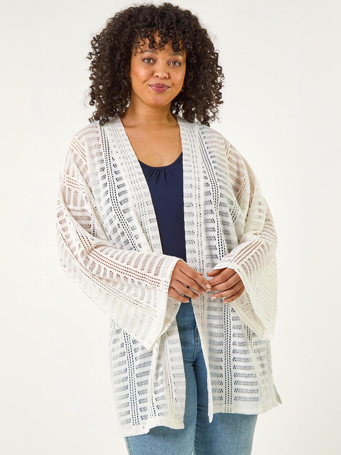 Roman Curve Open Knit Cardigan