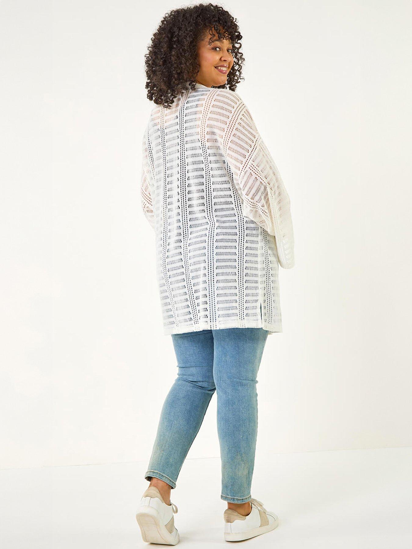 Image 2 of 5 of Roman Curve Open Knit Cardigan