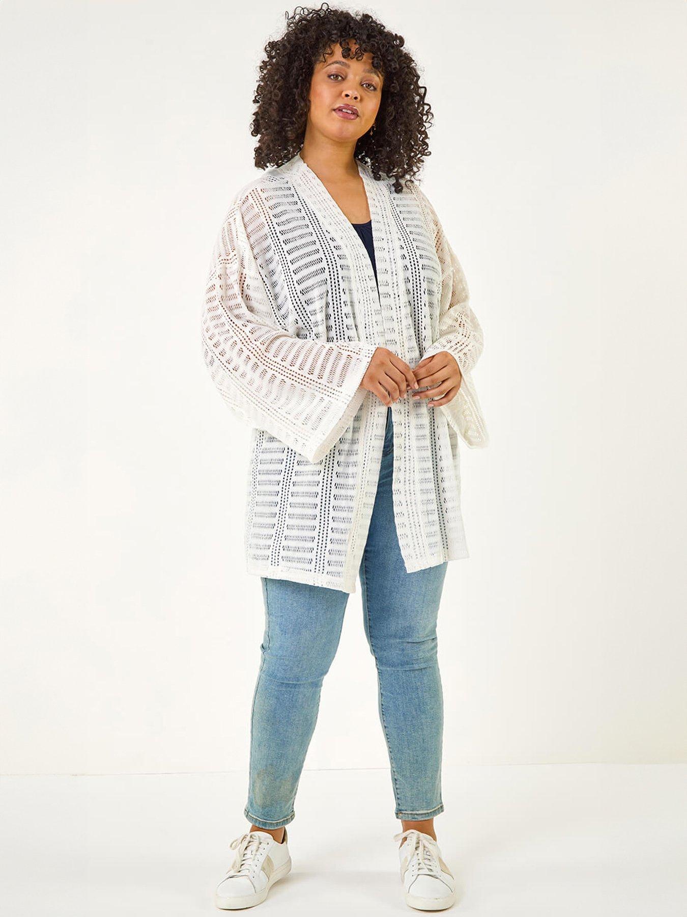 Image 3 of 5 of Roman Curve Open Knit Cardigan