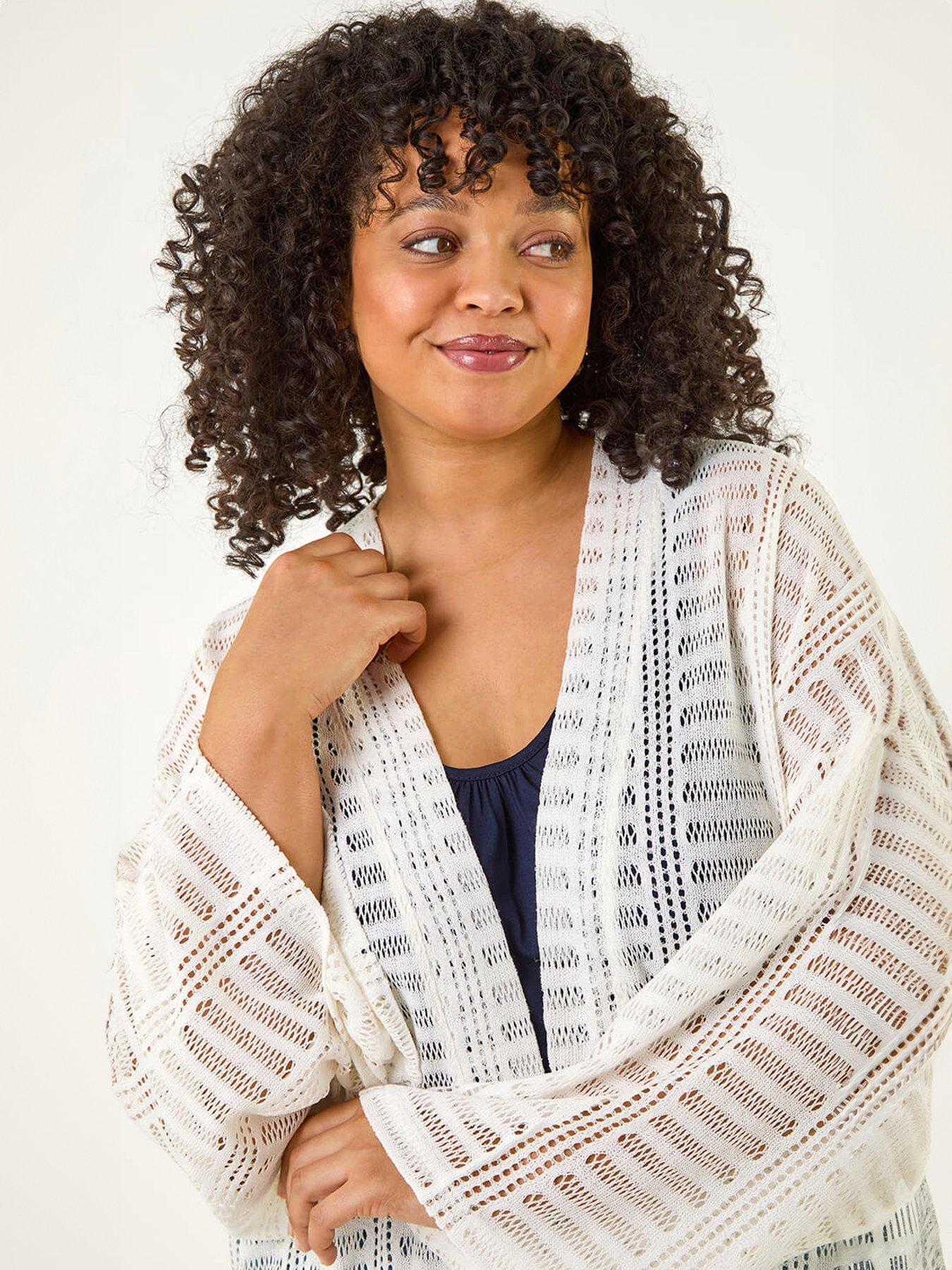 Image 4 of 5 of Roman Curve Open Knit Cardigan