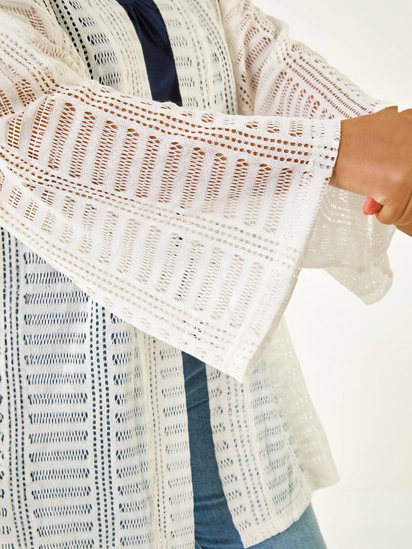 Image 5 of 5 of Roman Curve Open Knit Cardigan