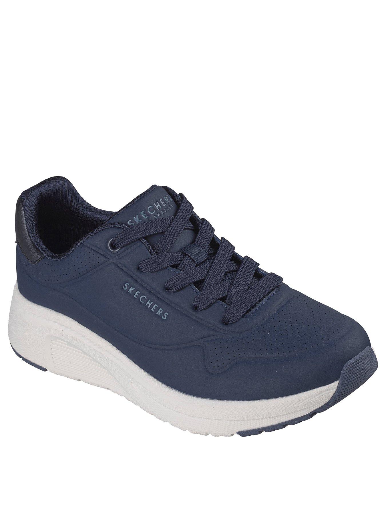 Image 2 of 6 of Skechers Uno Lite 2 Durabuck With Metallic Trim Lace Up Fashion Sneaker - Navy