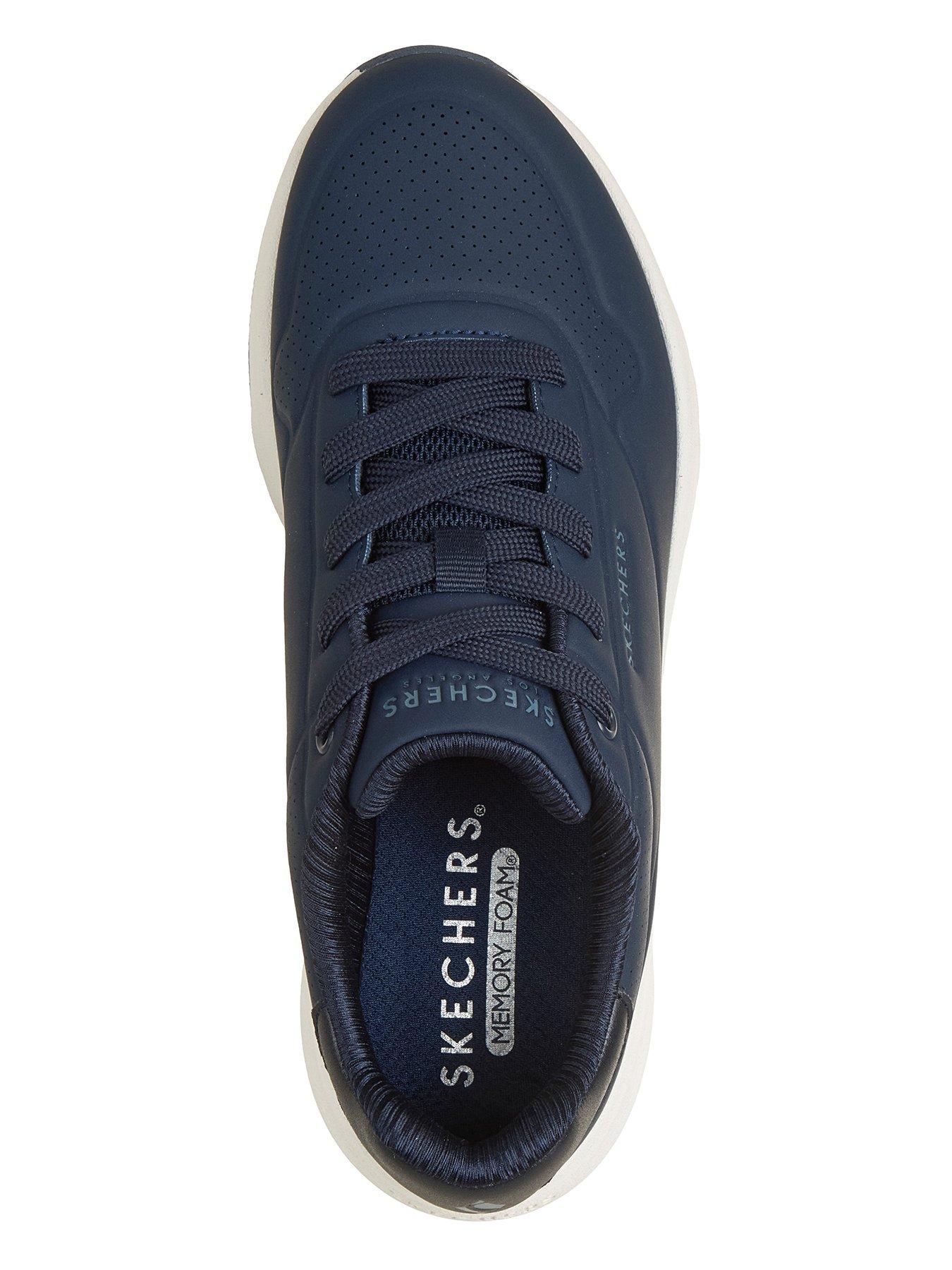 Image 3 of 6 of Skechers Uno Lite 2 Durabuck With Metallic Trim Lace Up Fashion Sneaker - Navy