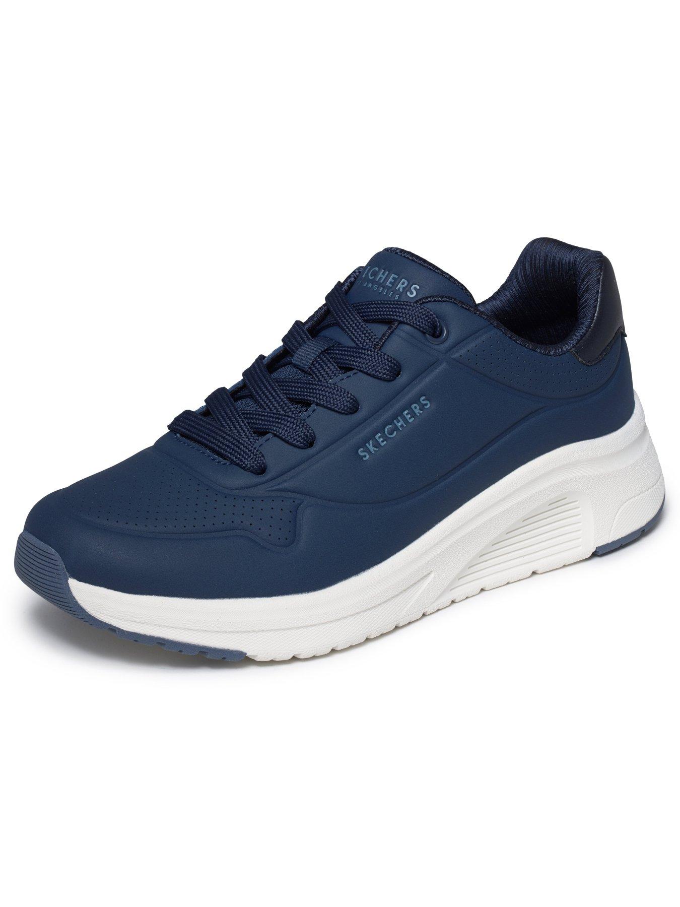 Image 5 of 6 of Skechers Uno Lite 2 Durabuck With Metallic Trim Lace Up Fashion Sneaker - Navy