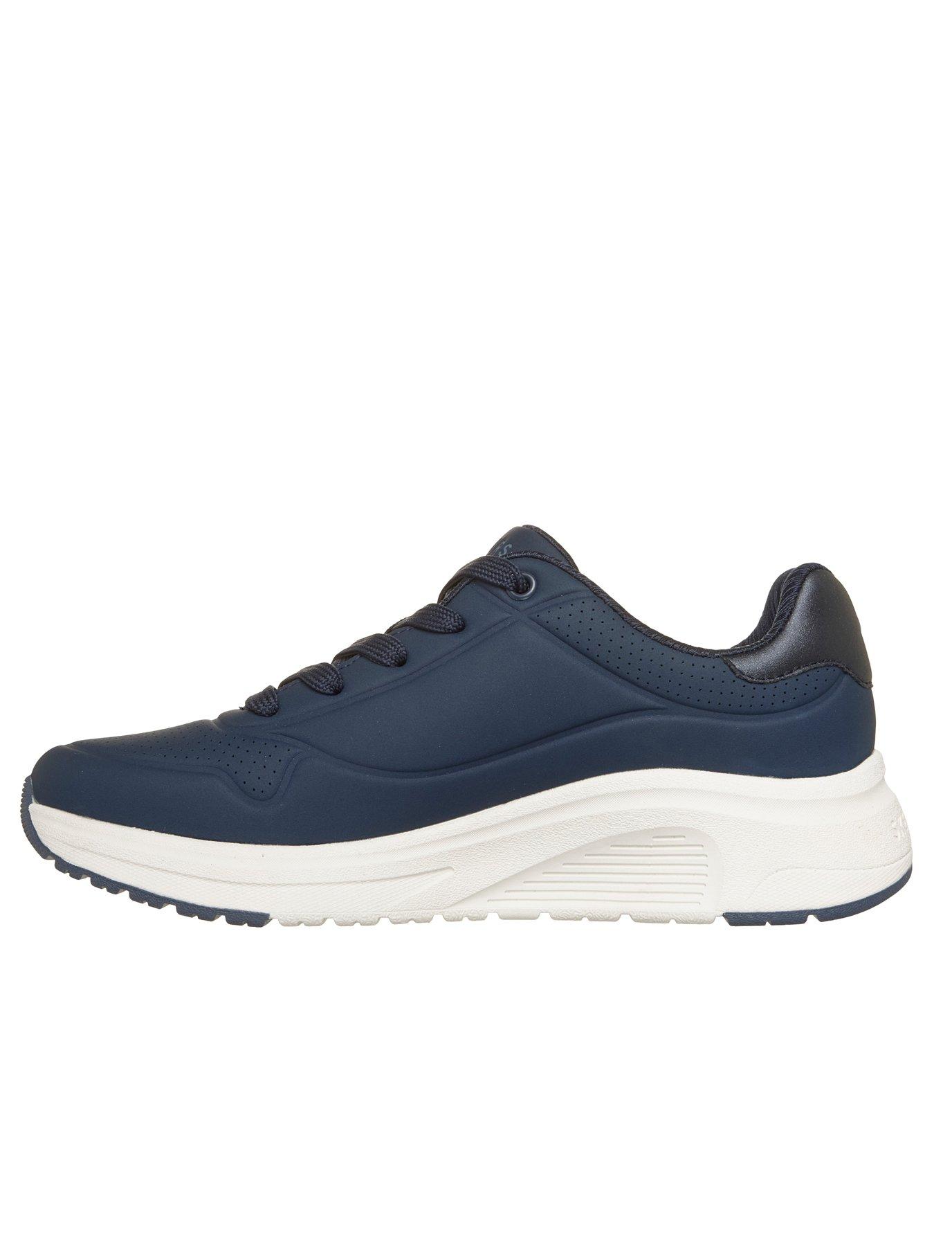 Image 6 of 6 of Skechers Uno Lite 2 Durabuck With Metallic Trim Lace Up Fashion Sneaker - Navy