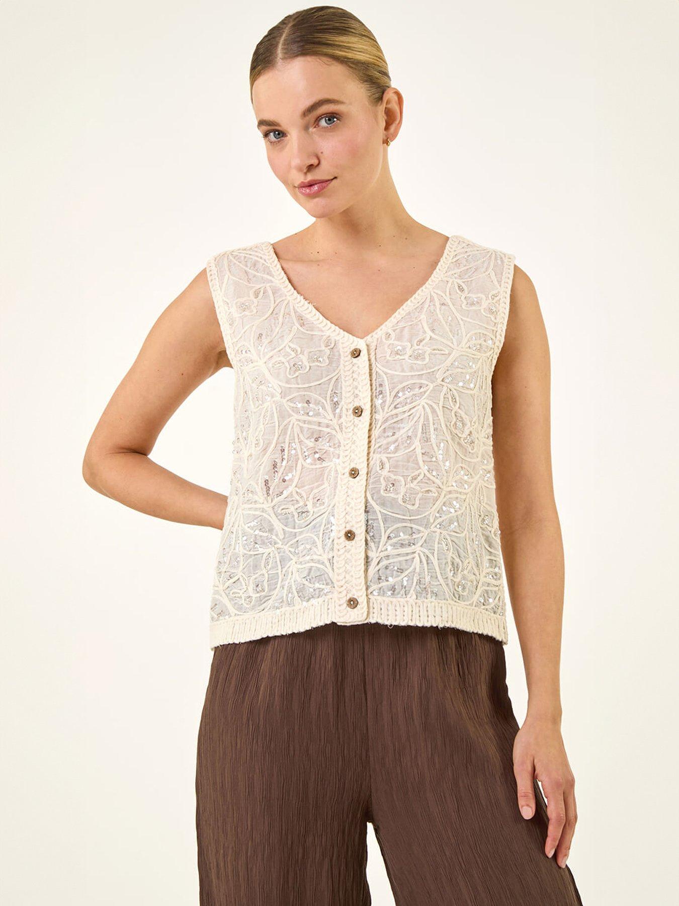 Roman Dusk Sequin Detail Waistcoat