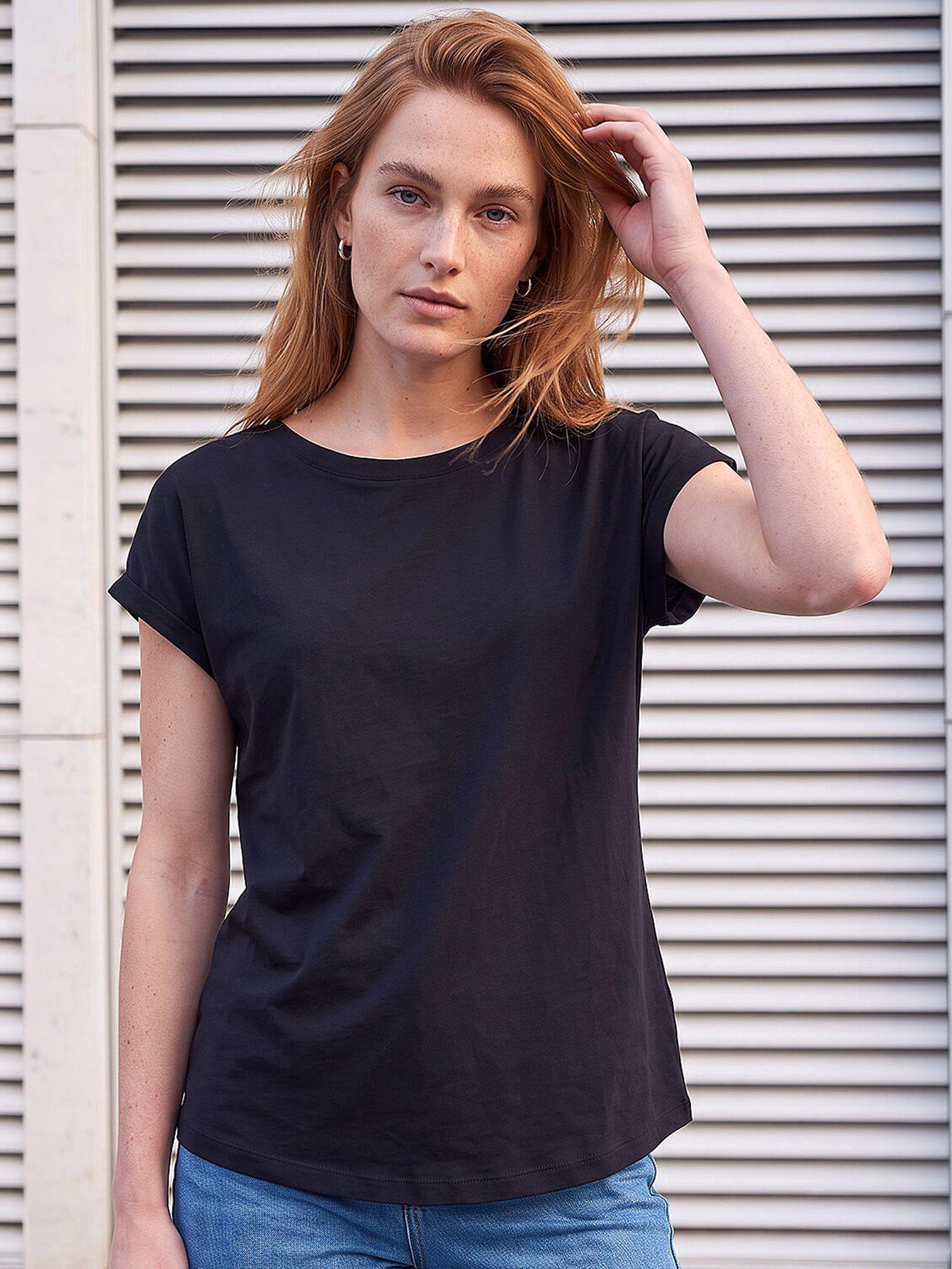 Roman Women's Black Plain Stretch Cotton Jersey T-Shirt In | Size: 14 - Image 4