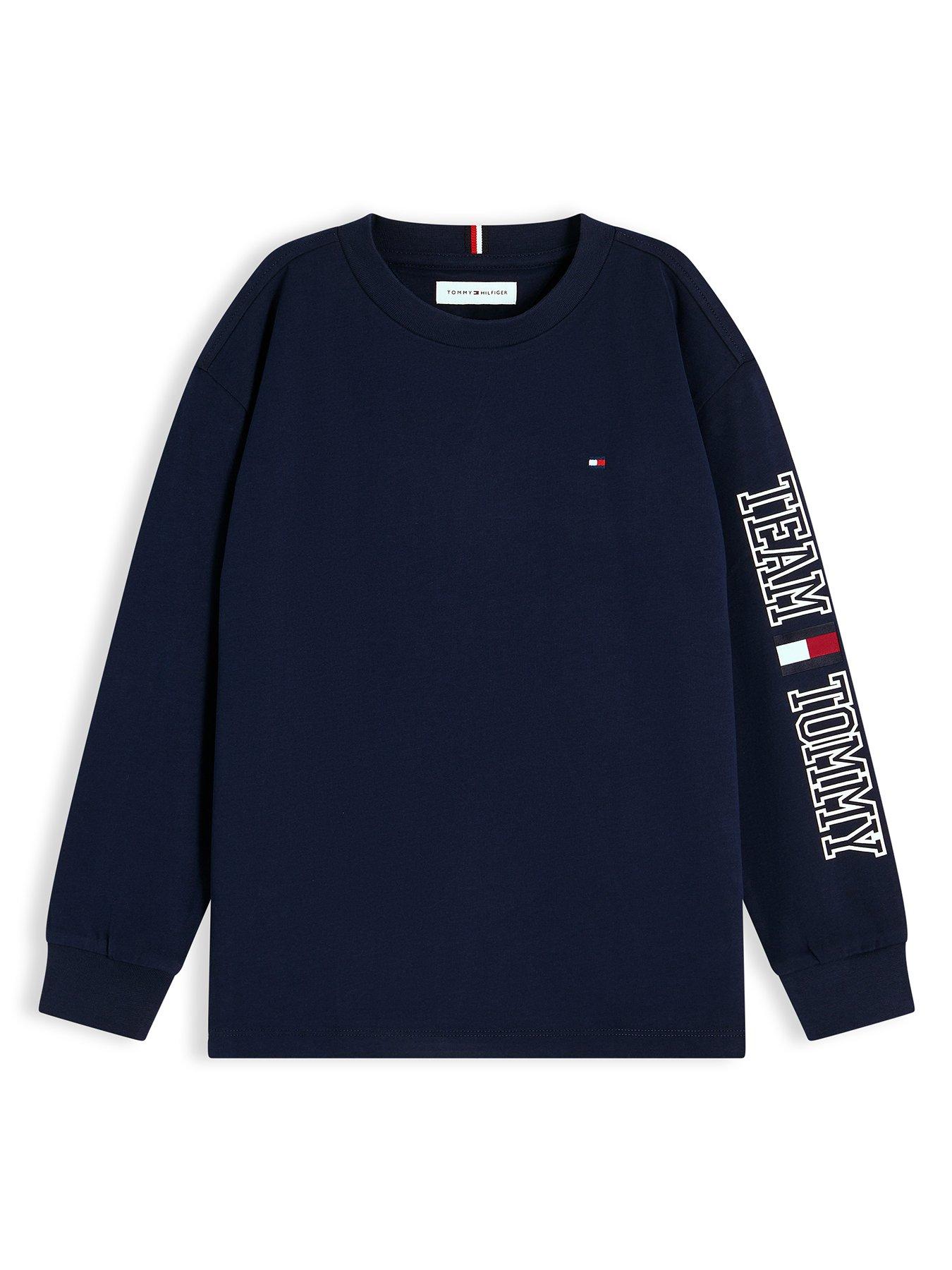 Tommy Hilfiger Logo Long Sleeve T-Shirt, Navy, Size 16 Years