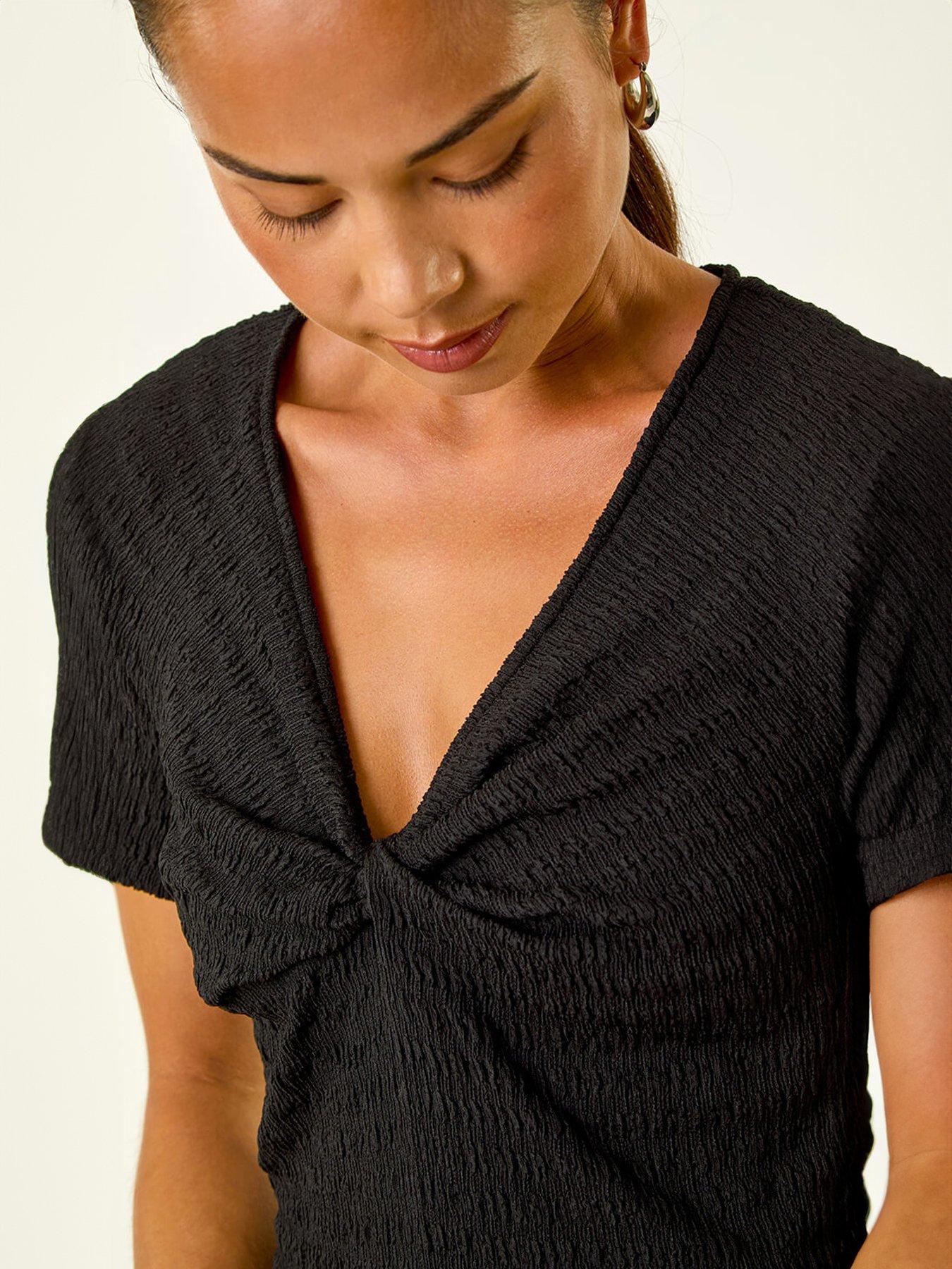 Image 5 of 5 of Roman Petite Textured Twist Midi Dress