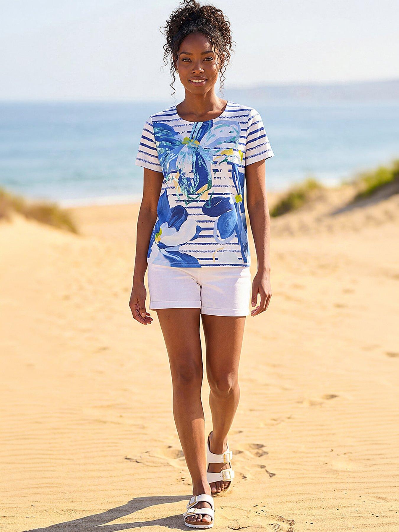 Roman Originals T-Shirt for Women UK - Ladies Tee Shirt Summer Top Holiday Day Causal Short Sleeve Blouses Round Crew Boat Neck Lightweight - Image 9