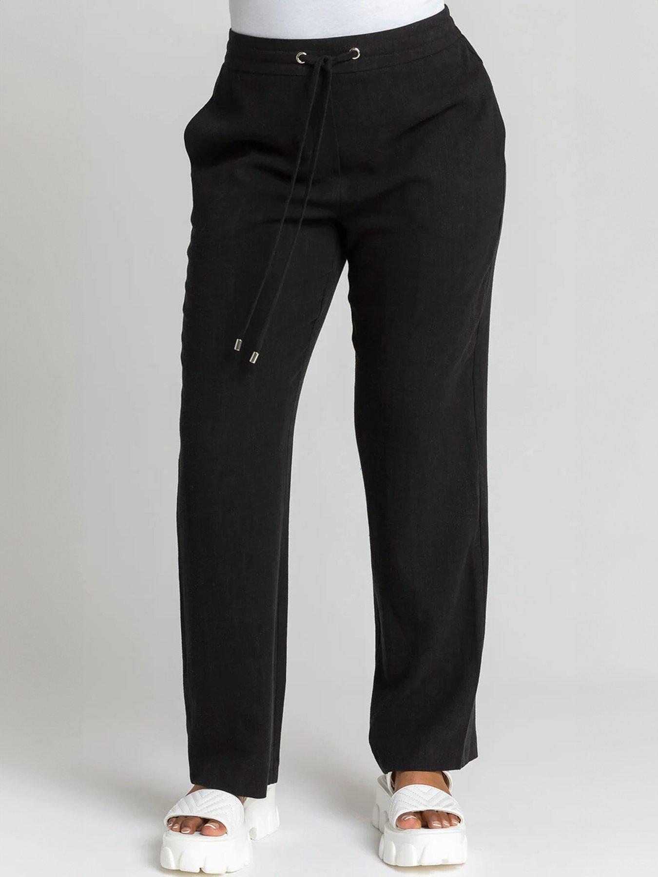 Roman Petite Linen Mix Tie Front Trousers