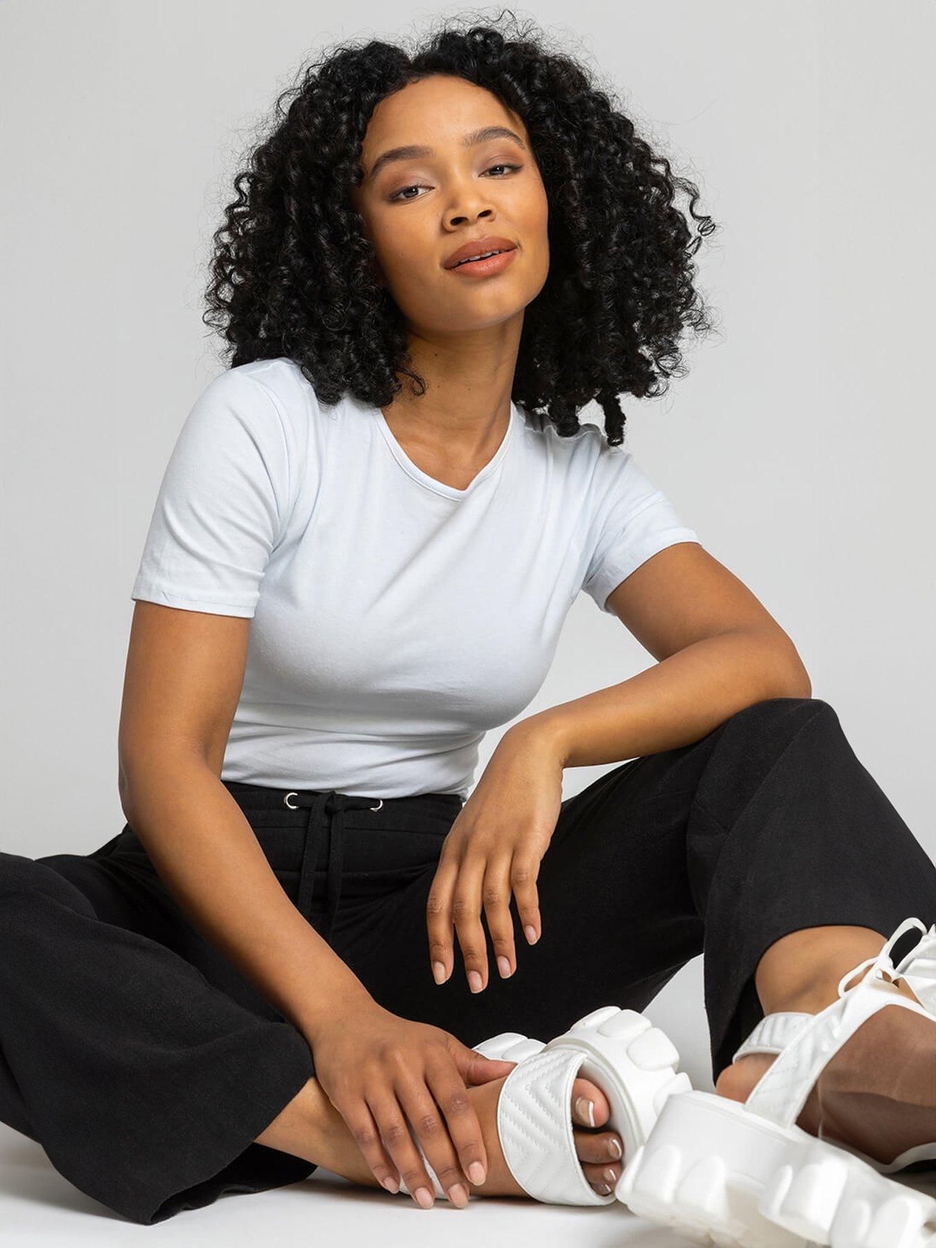 Image 4 of 4 of Roman Petite Linen Mix Tie Front Trousers