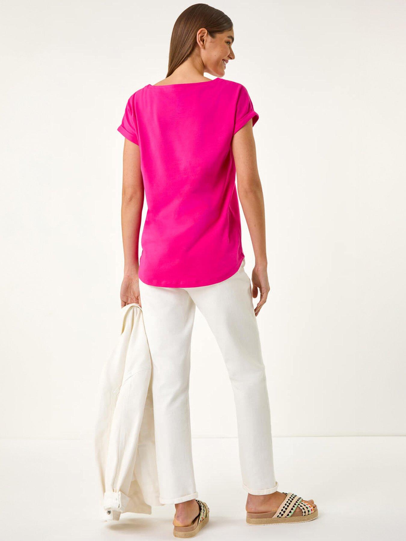 Image 2 of 5 of Roman Plain Stretch Cotton Jersey T-shirt