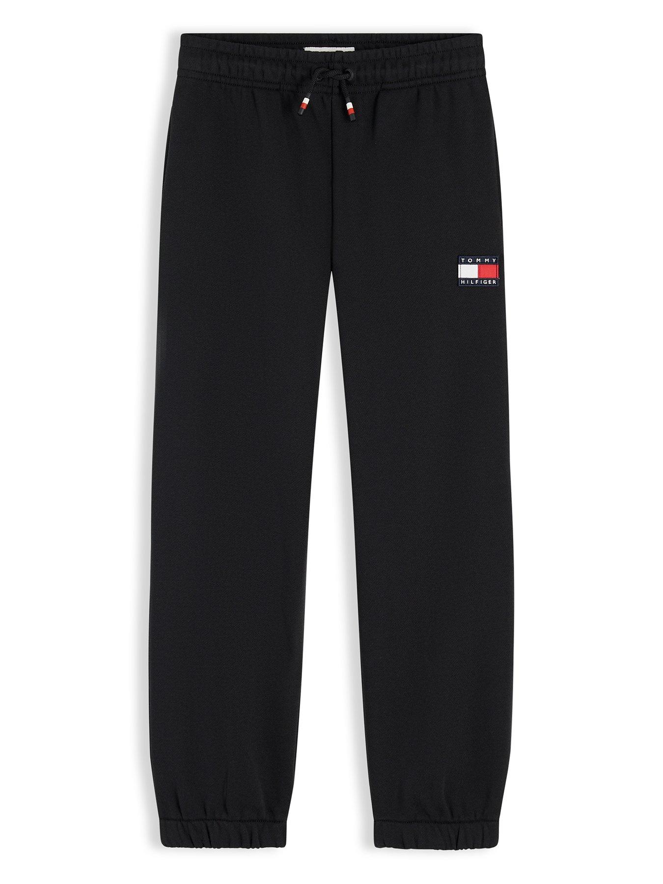 Tommy Hilfiger Unisex Heritage Flag Sweatpants, Black, Size 16 Years
