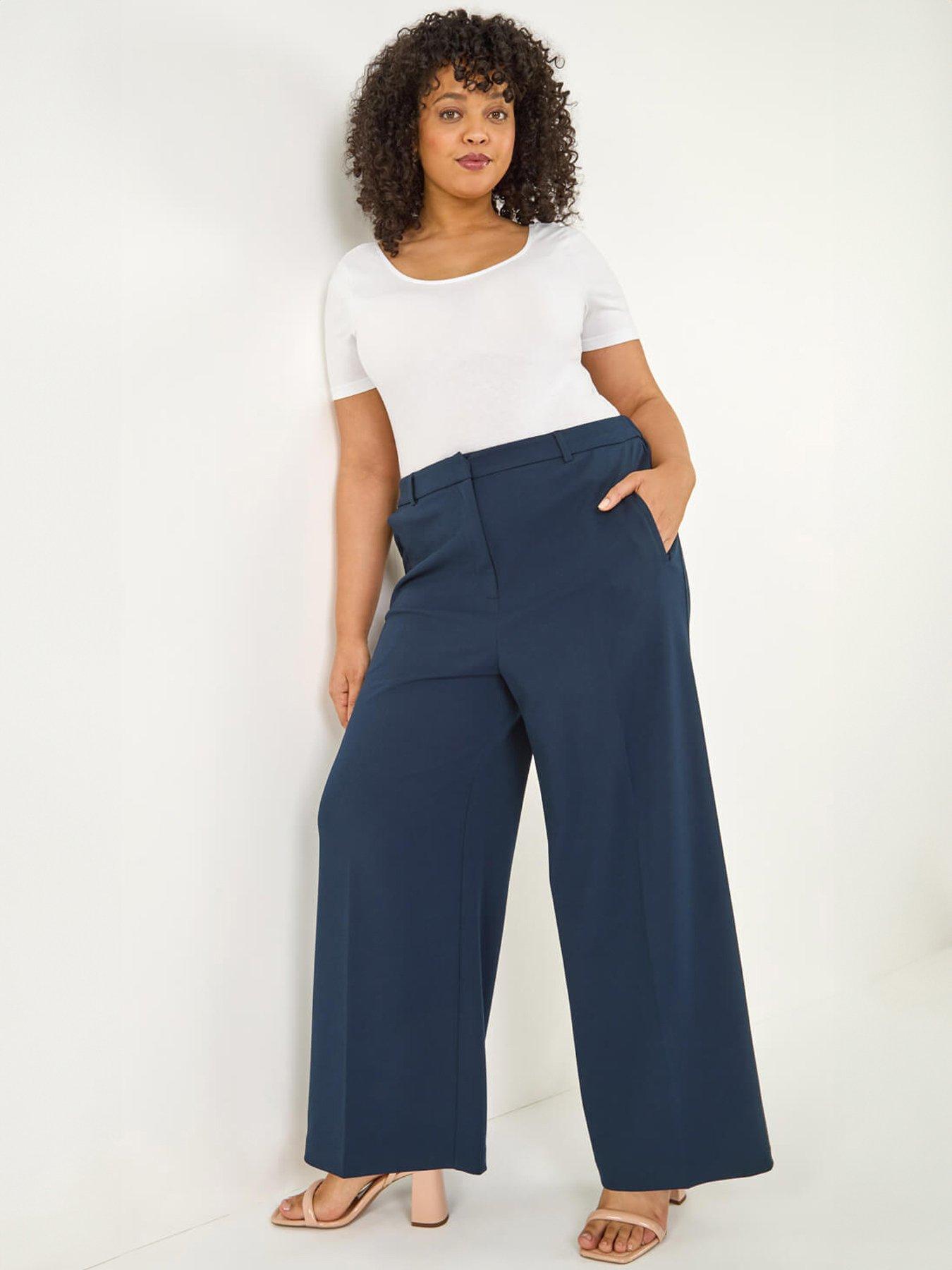 Roman Curve Tailored Wide Leg Stretch Trouser