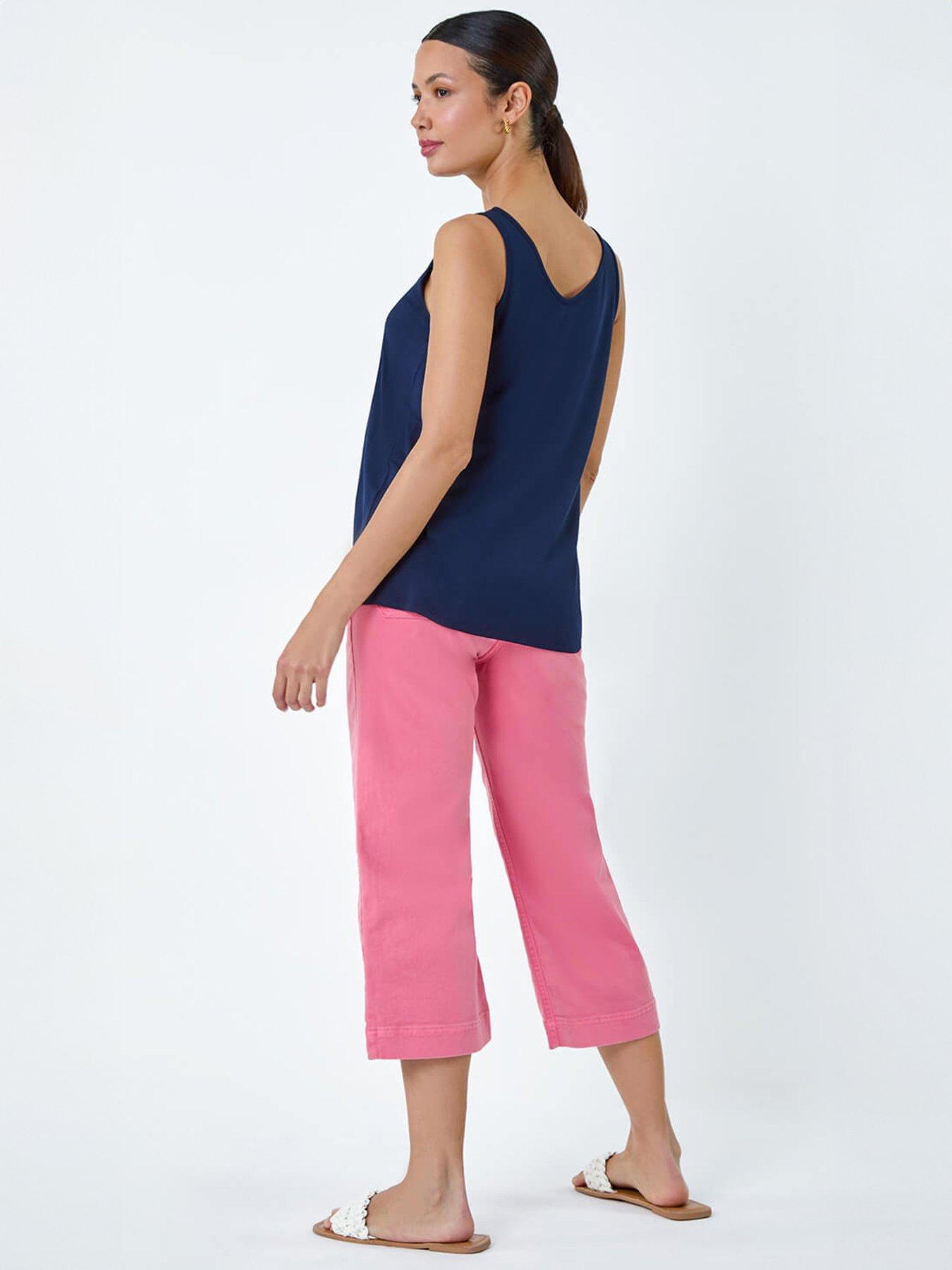 Image 2 of 5 of Roman Plain V-neck Stretch Jersey Vest Top