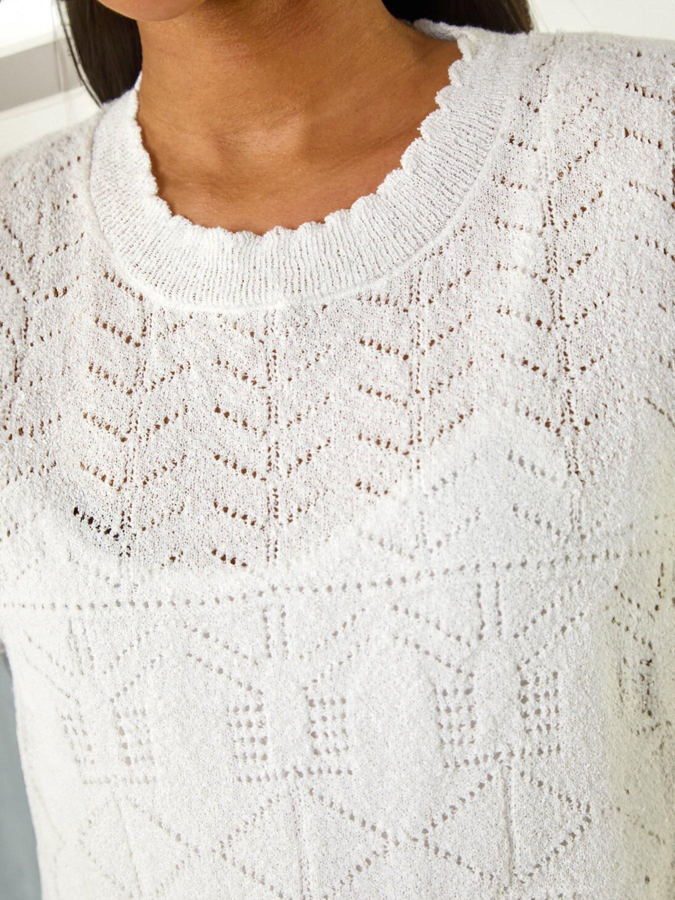 Image 5 of 5 of Roman Pointelle Knit Tee