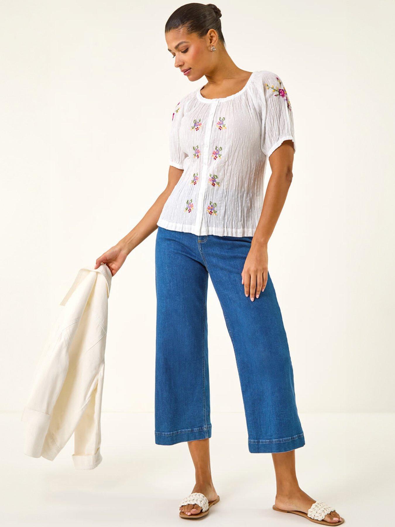 Image 3 of 5 of Roman Floral Cross Stitch Blouse