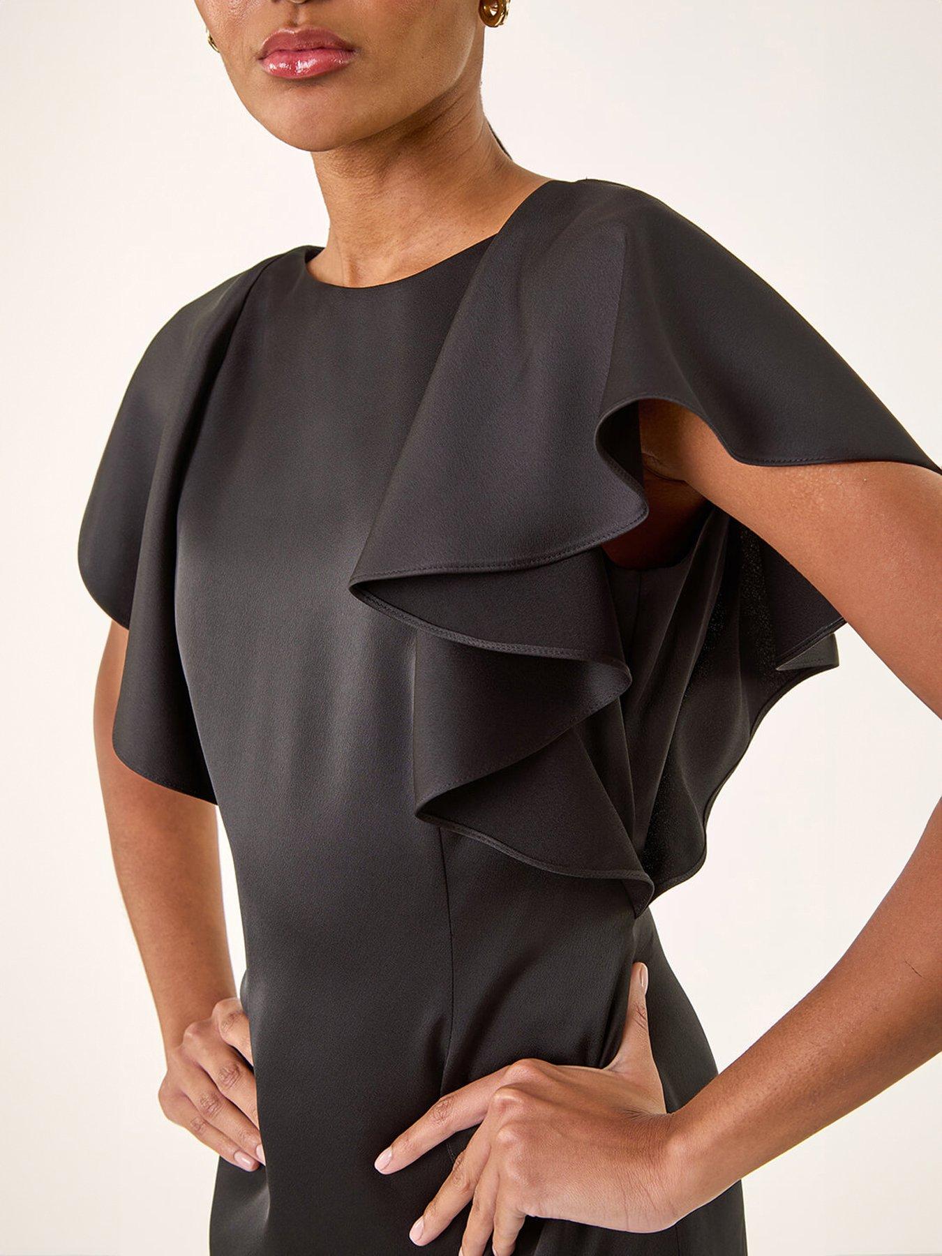 Image 5 of 5 of Roman Satin Ruffle Midi Dress