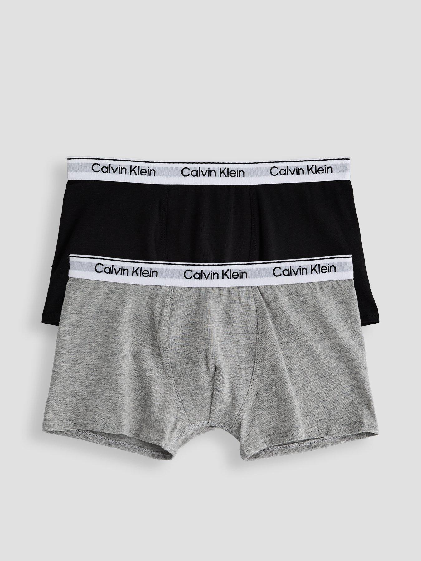 Calvin Klein Boys 2 Pack Modern Cotton Trunk - Black/Grey - Multi