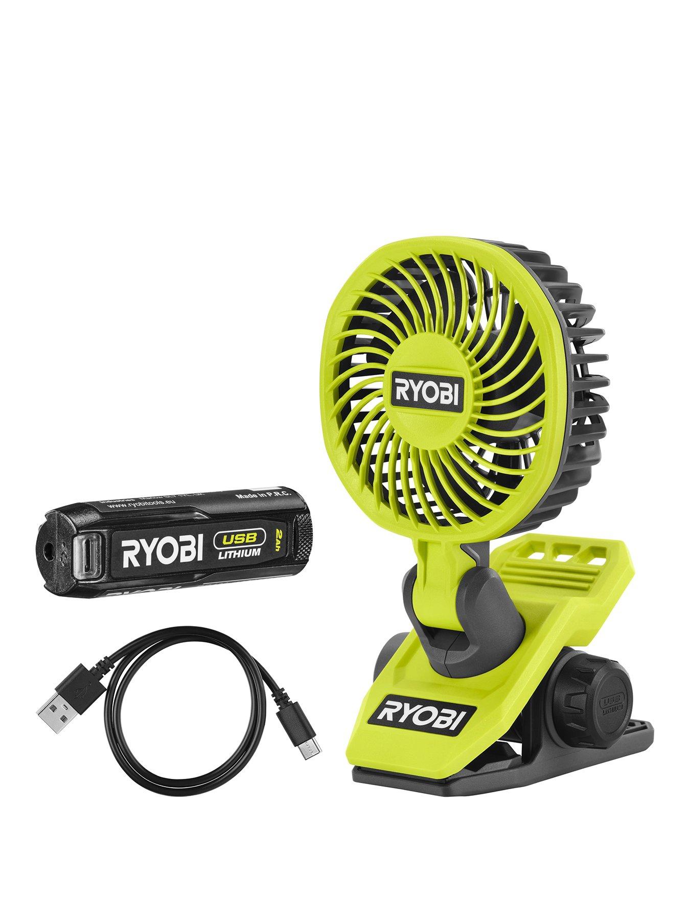 RYOBI RCF4-120G USB Lithium Clamp Fan Kit