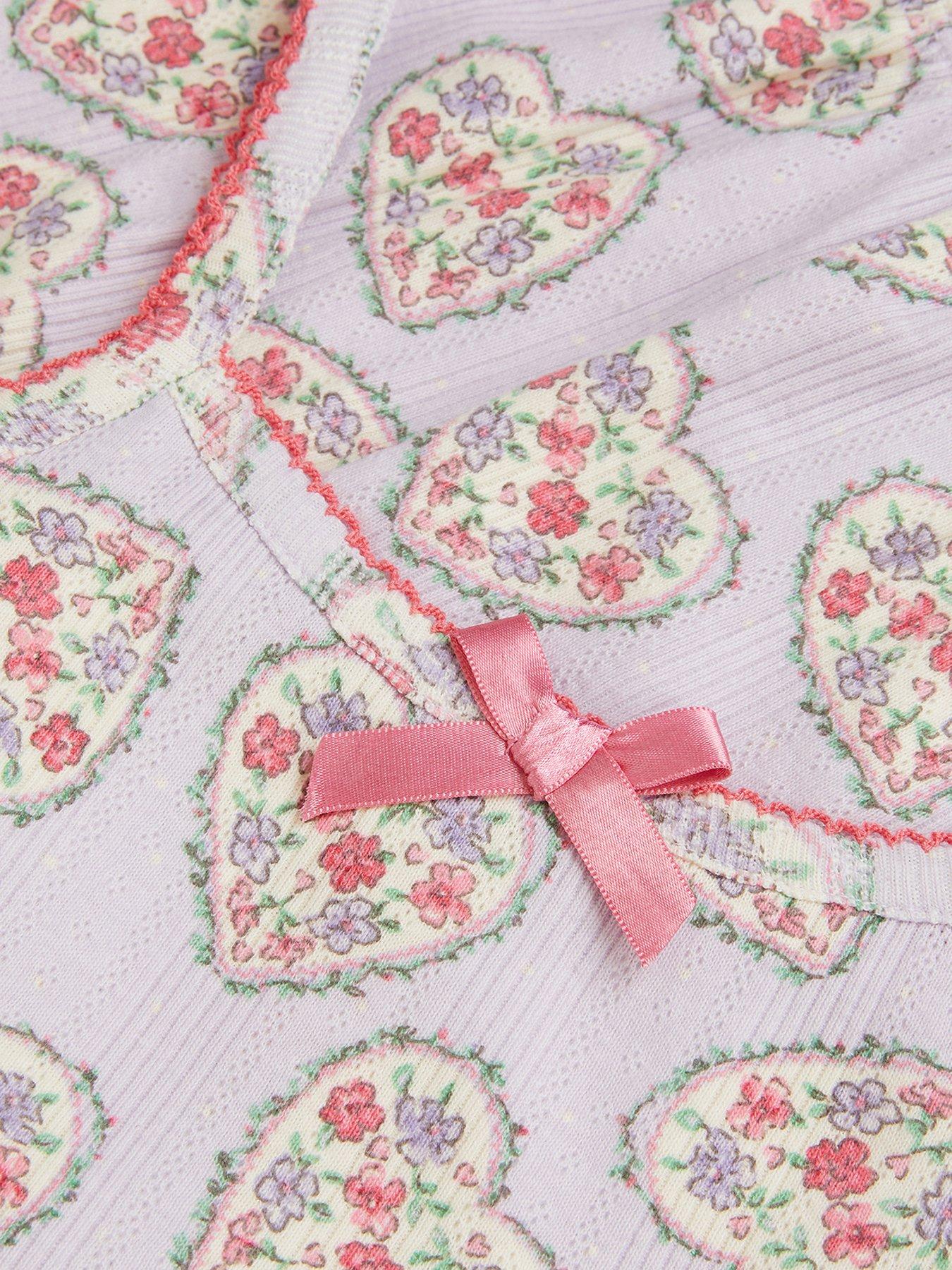 Image 3 of 3 of Monsoon Girls Heart Pointelle Jersey Pyjamas - Light Purple