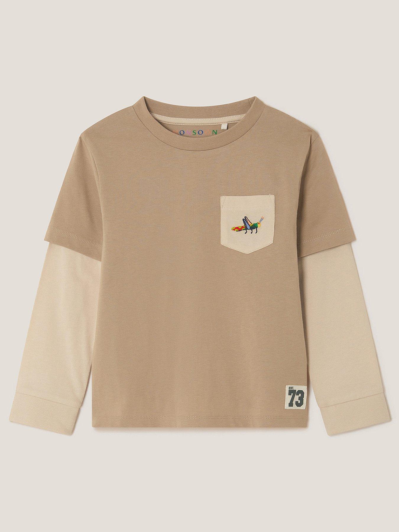 Image 1 of 3 of Monsoon Boys Explore Tshirt Sweat Top - Beige