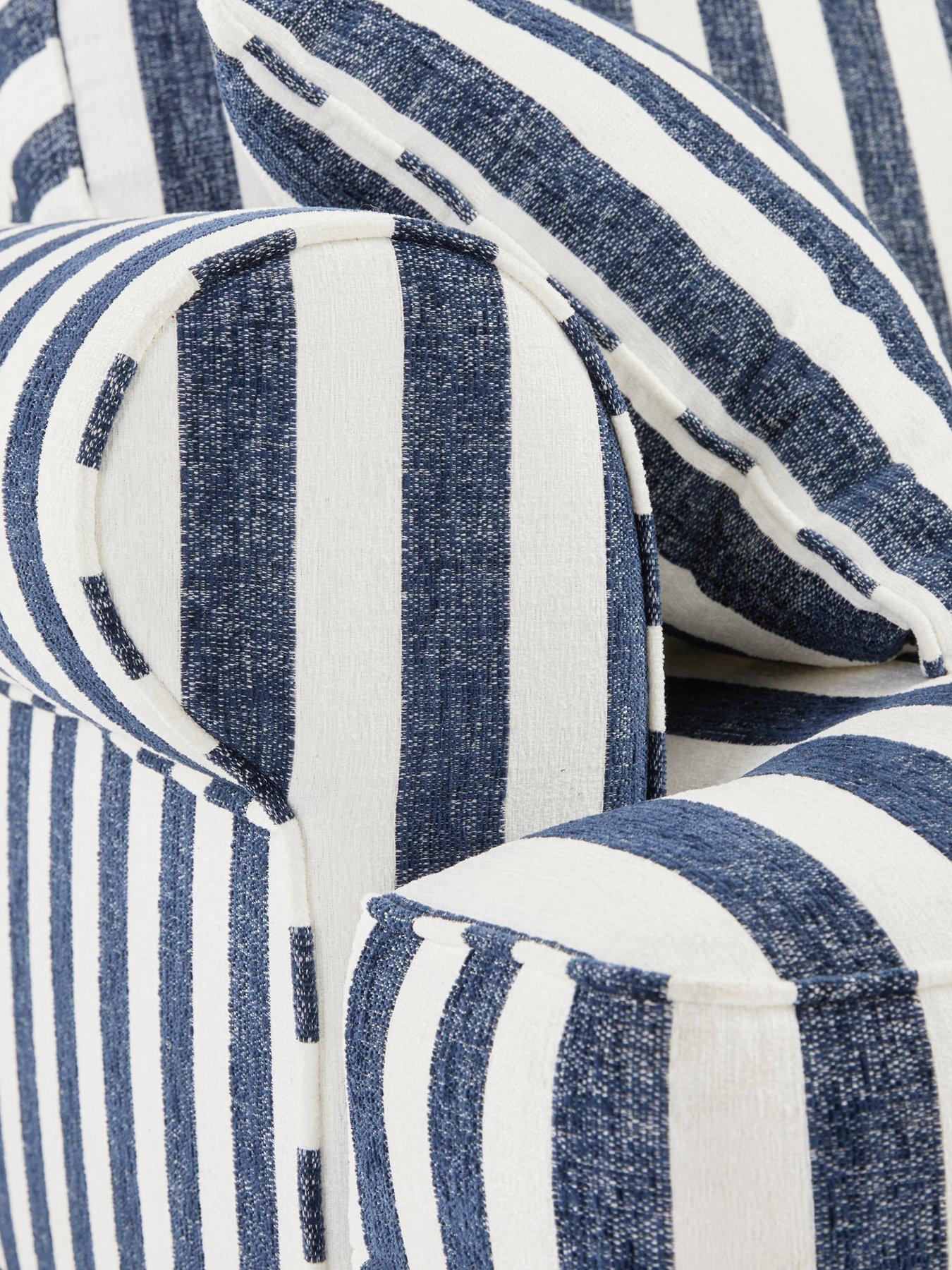 Image 4 of 6 of The Very Collection Coast Striped Snuggle Chair + Footstool (Buy &amp; SAVE!) - FSC&reg; Certified