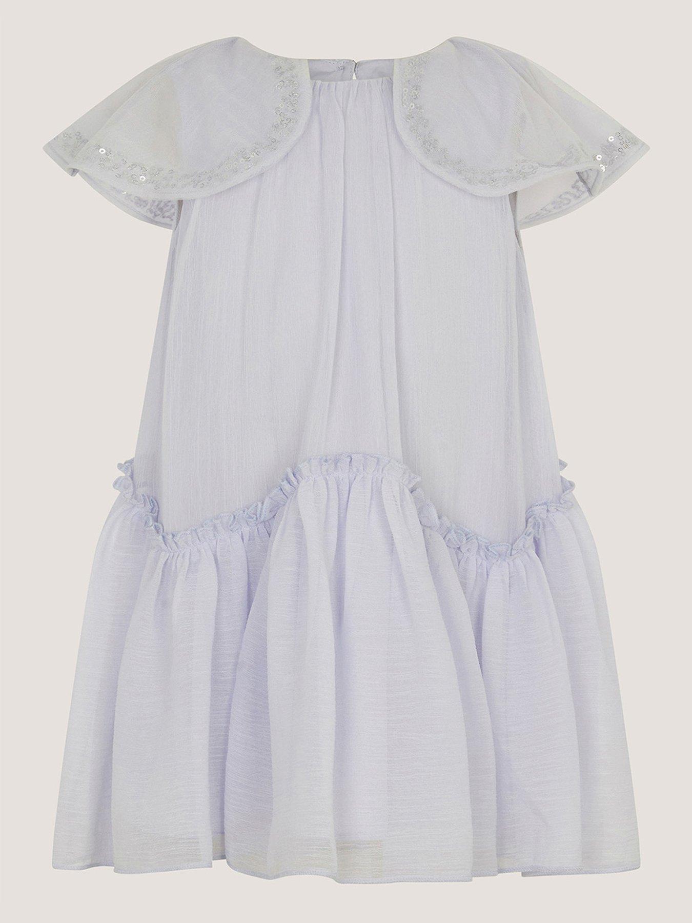 Monsoon Baby Girls Elena Sparkle Swing Dress - Light Blue