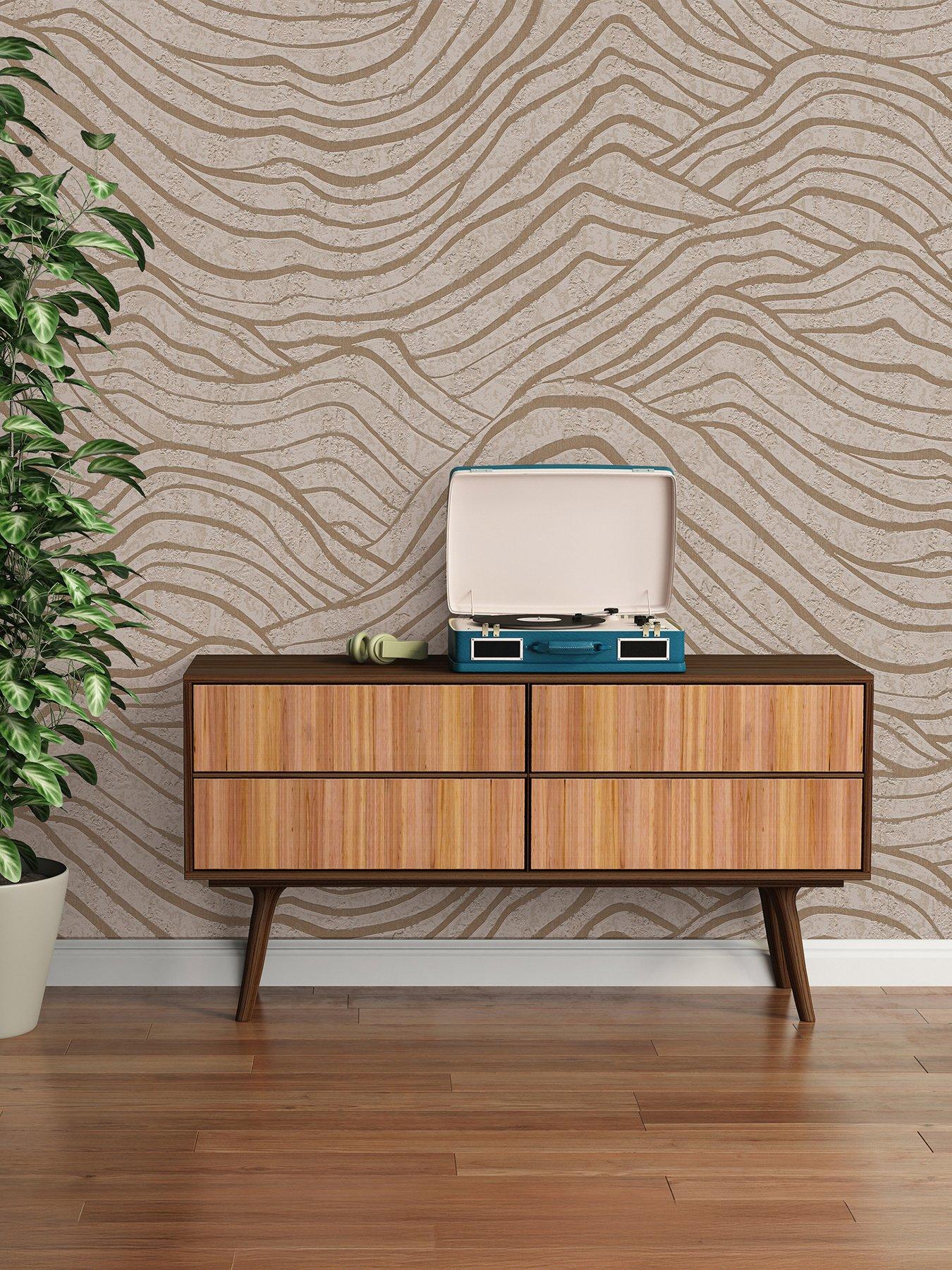 AS Creation Fosil Waves  Metallic Non Woven Wallpaper