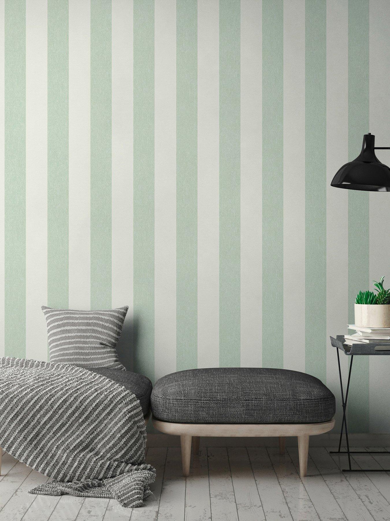 AS Creation Green Stripe Non Woven Wallpaper