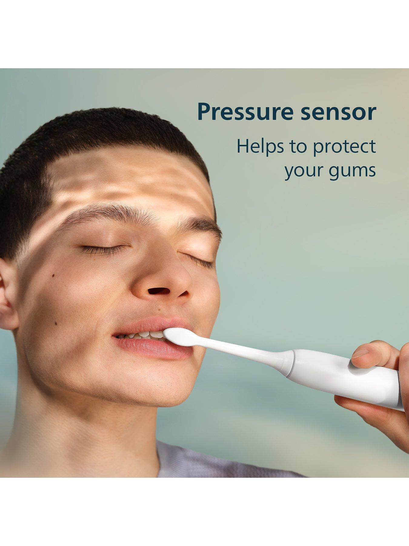 Image 4 of 8 of Philips Sonicare 4000 Series Sonic Electric Toothbrush White, Pressure Sensor, 4 Brushing Settings, 21-Day Battery, QuadPacer, Rechargeable, HX4042/41