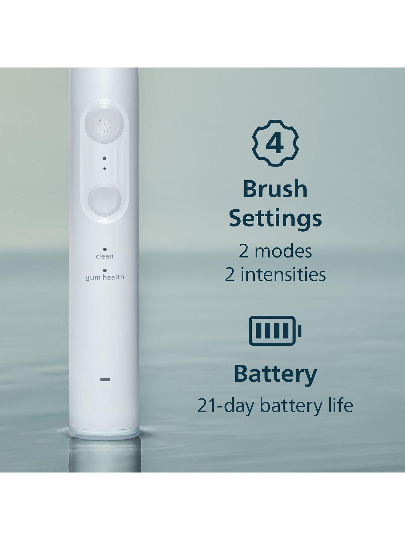 Image 5 of 8 of Philips Sonicare 4000 Series Sonic Electric Toothbrush White, Pressure Sensor, 4 Brushing Settings, 21-Day Battery, QuadPacer, Rechargeable, HX4042/41
