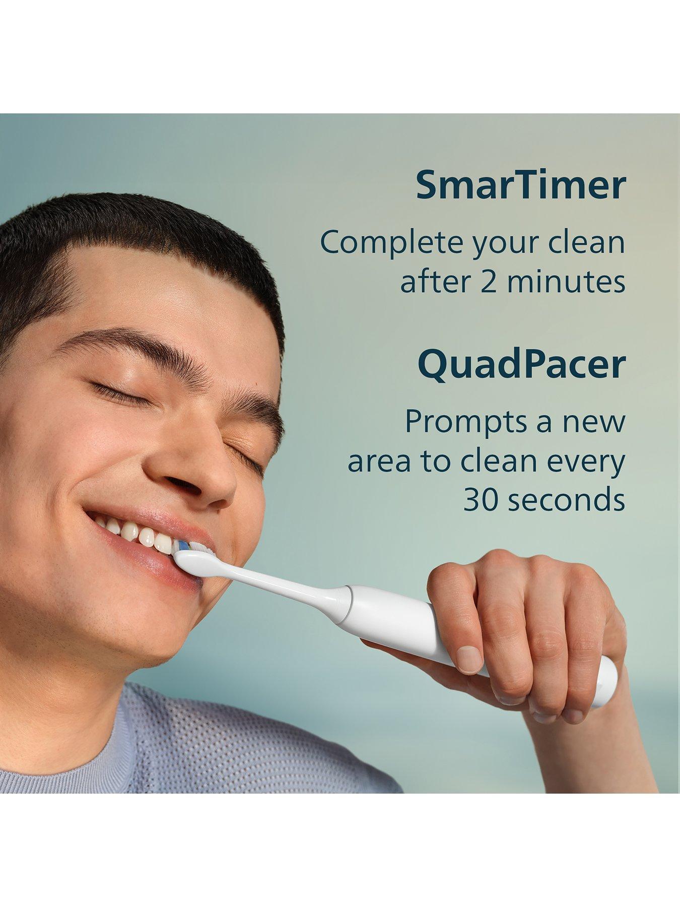 Image 7 of 8 of Philips Sonicare 4000 Series Sonic Electric Toothbrush White, Pressure Sensor, 4 Brushing Settings, 21-Day Battery, QuadPacer, Rechargeable, HX4042/41