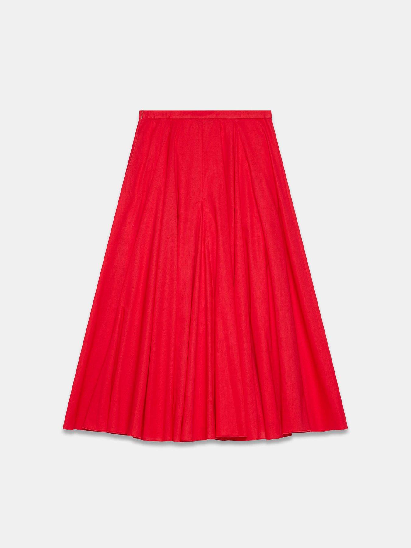 Image 6 of 6 of Mint Velvet Red Full Cotton Skirt