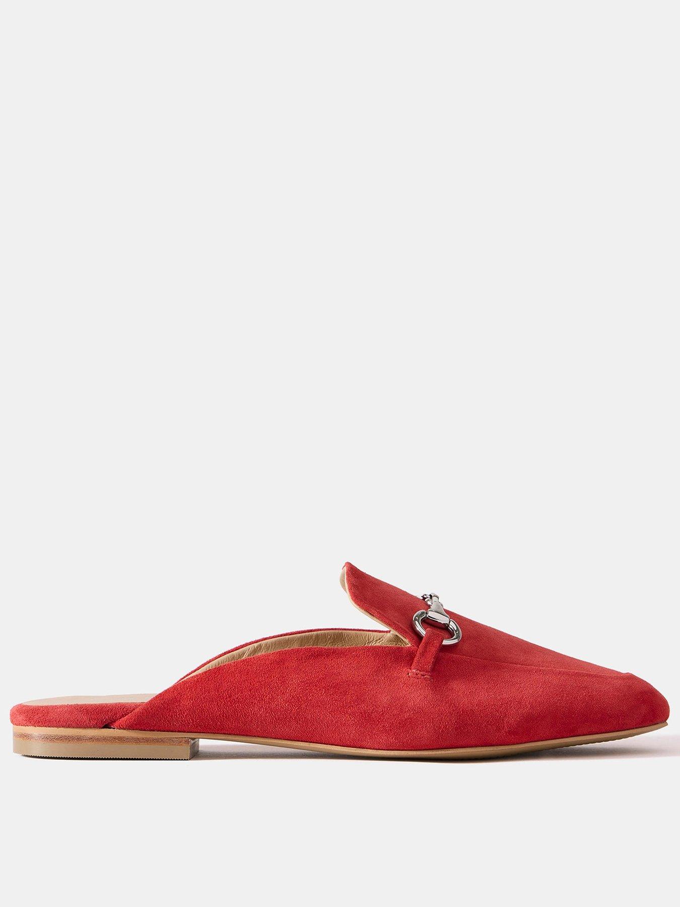 Mint Velvet Faye Backless Loafer - Red