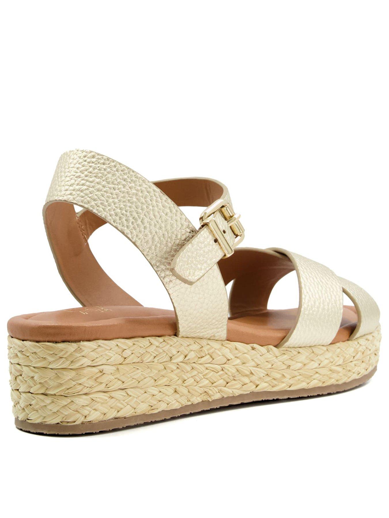 Image 3 of 6 of Dune London Linnie Ankle Strap Sandals - Gold