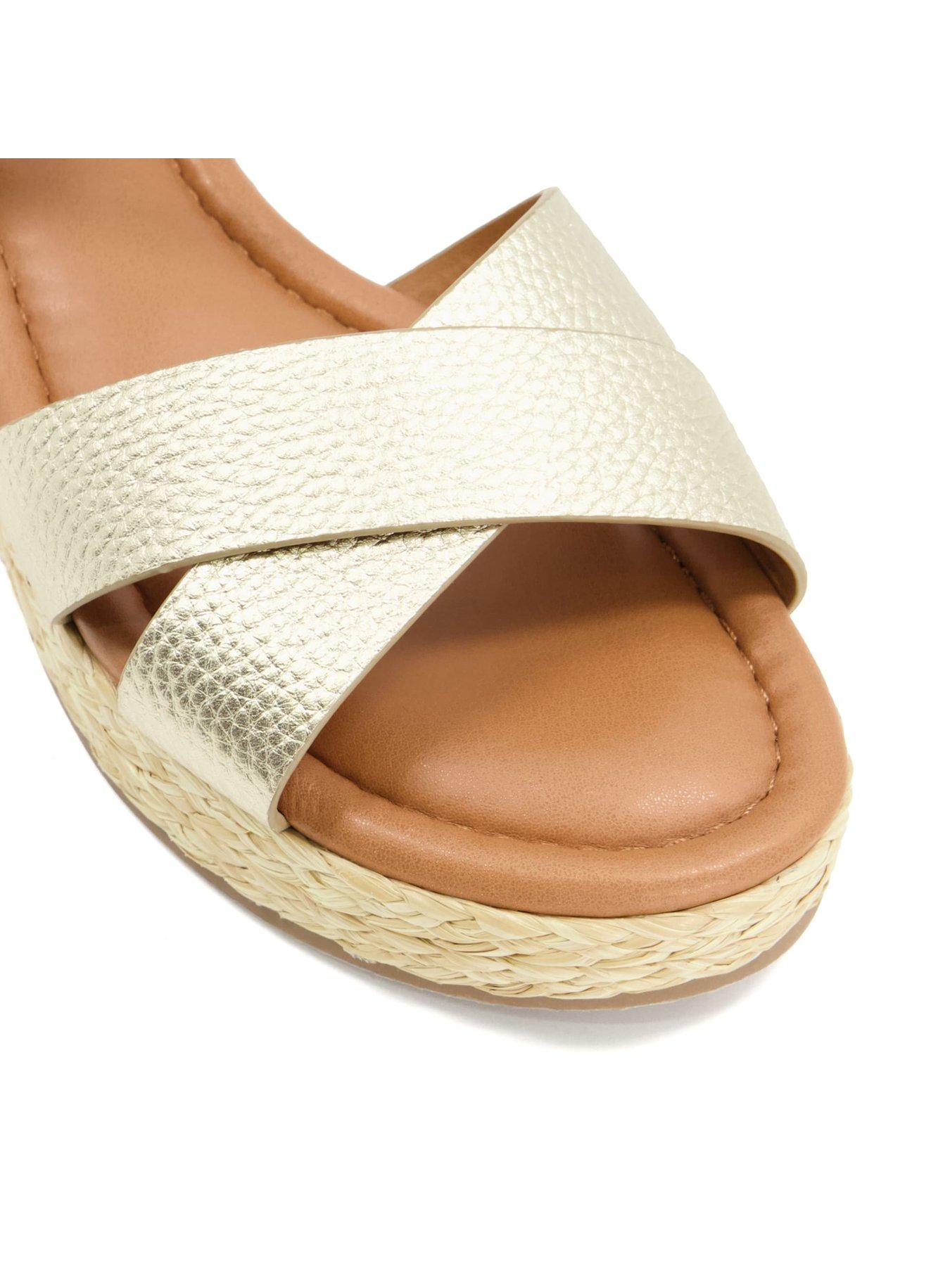 Image 5 of 6 of Dune London Linnie Ankle Strap Sandals - Gold