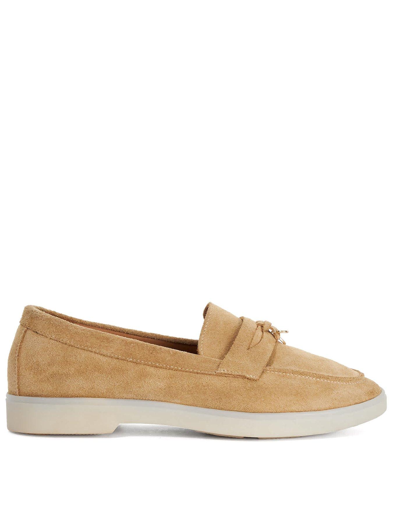 Dune London Wide Fit Grinning Loafers - Sand