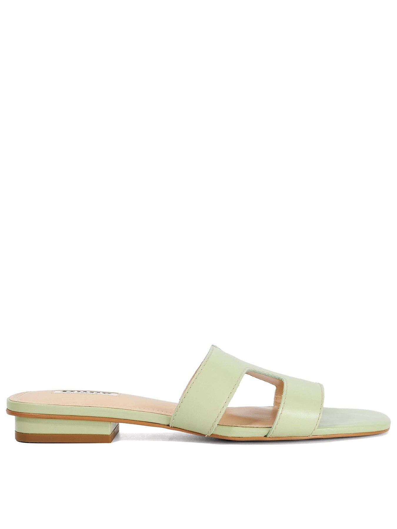 Dune London Loupe Flat Sandals - Sage