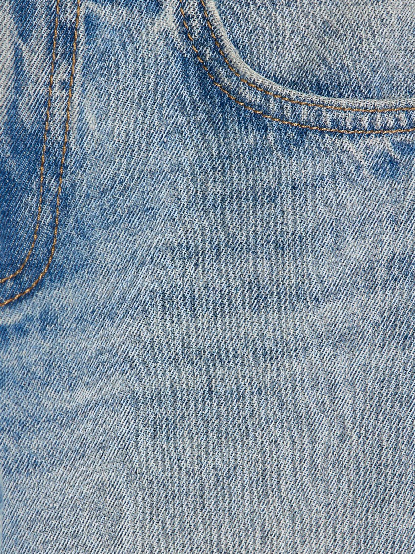 Image 3 of 4 of River Island Older Girls Wide Leg Jeans with Cherry Charm - Blue