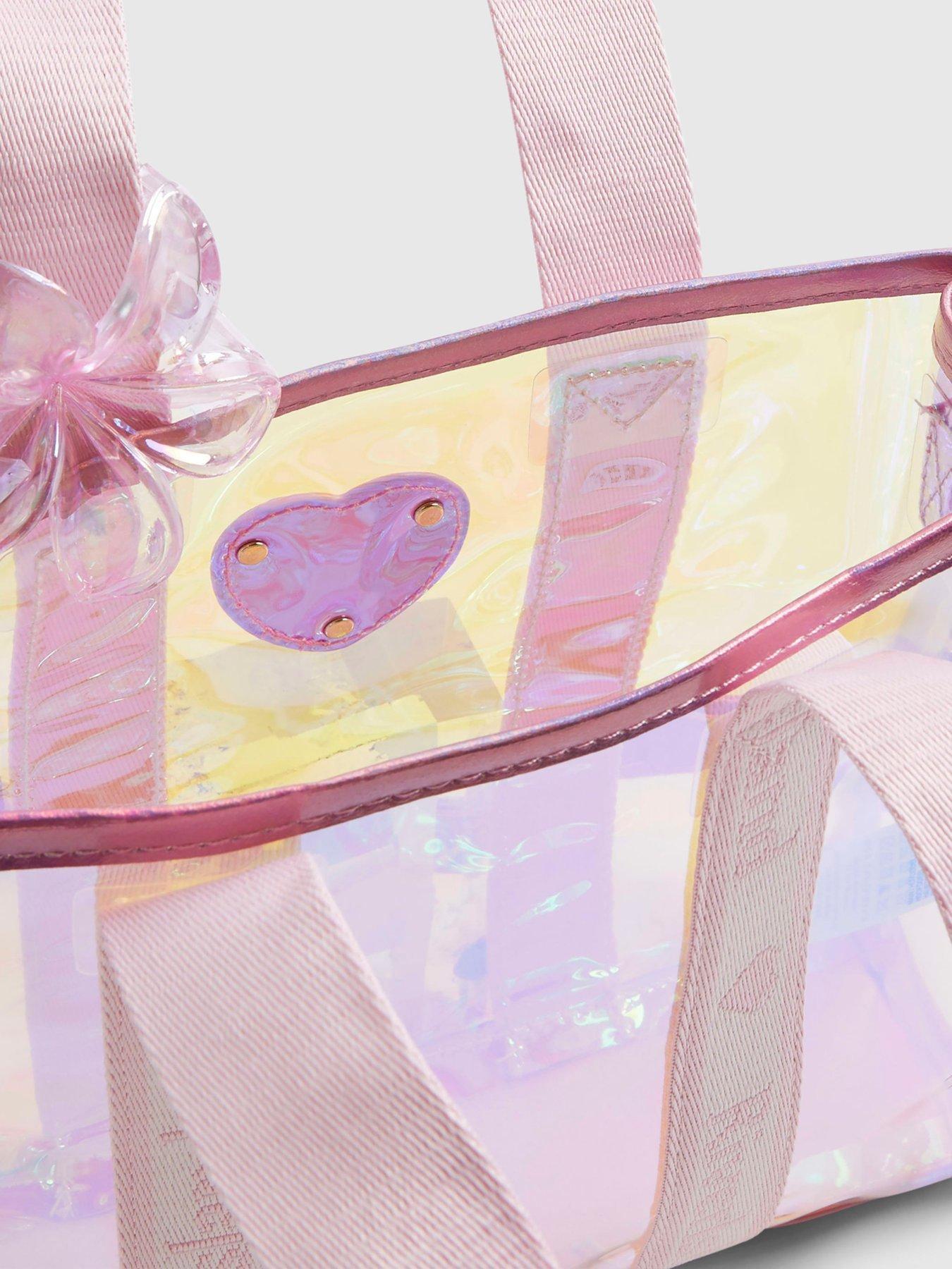 Image 5 of 5 of River Island Older Girls Claw Clip Jelly Shopper Bag - Pink