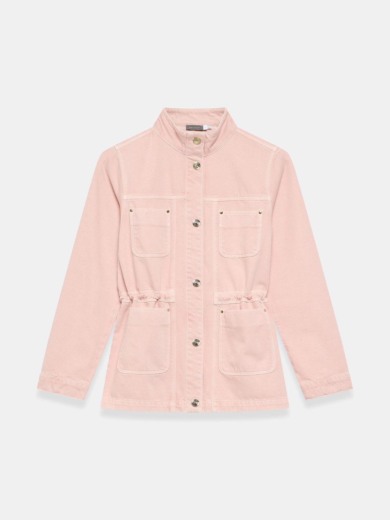 Image 5 of 6 of Mint Velvet Washed Utility Shacket - Light Pink